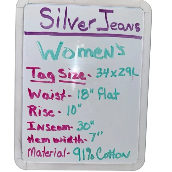 Silver Jeans Co Womens Boyfriend Dark Wash Relaxed Straight 34x29 - Picture 8 of 9